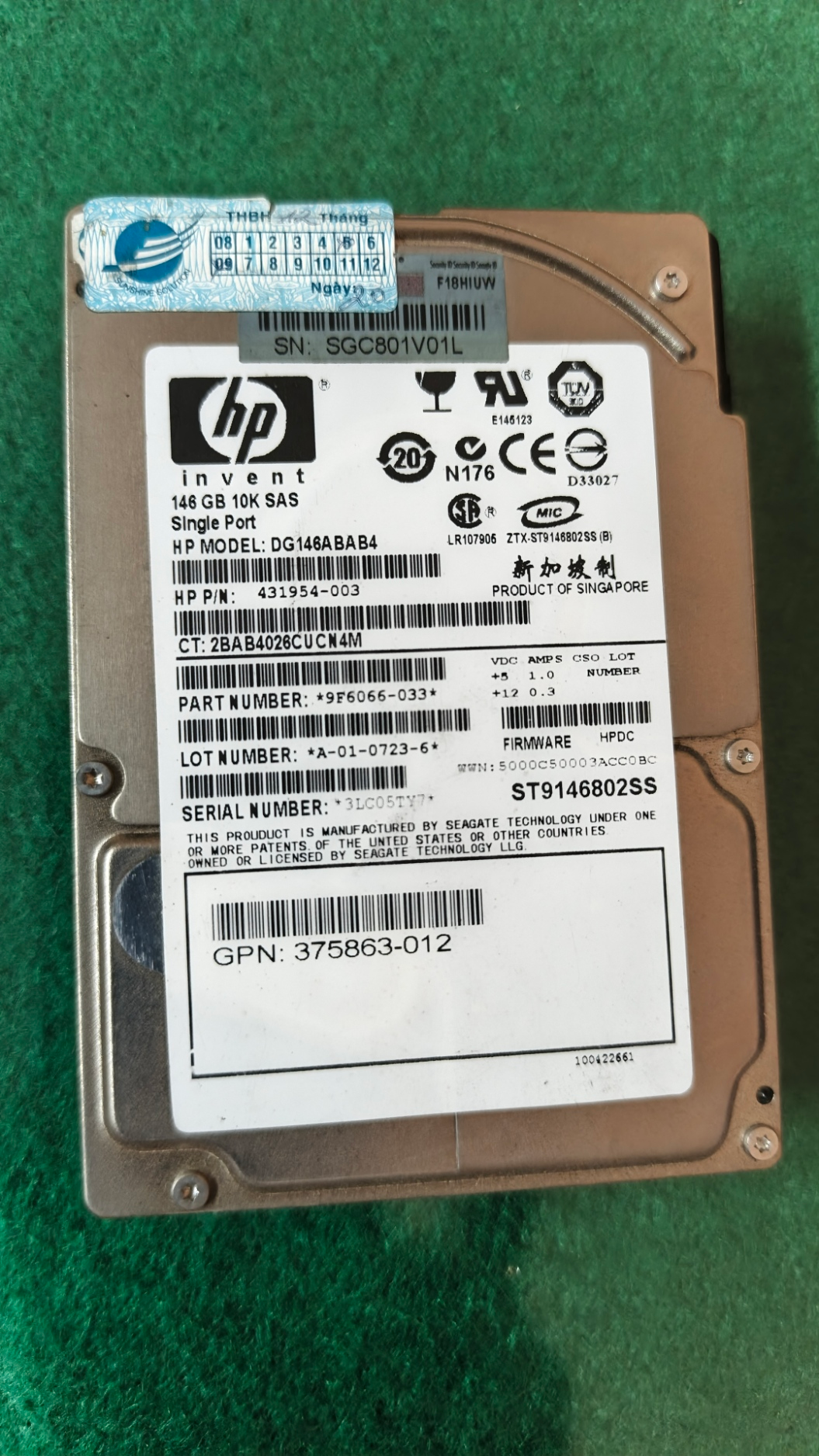 Ổ cứng HP 146GB 10K SAS SFF (DG146BAB4 / ST9146802SS)